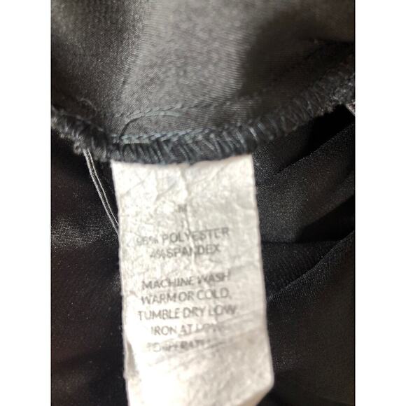 StyleStalker Luna Crop Top Satin One Shoulder Long Sleeve Tie Waist Black Medium - Picture 8 of 9